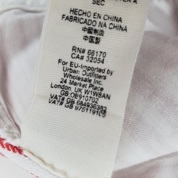 Free People Frankie Y2K High Rise Crop Pants 2 Red White Stripe Button Fly Twee - Picture 11 of 15